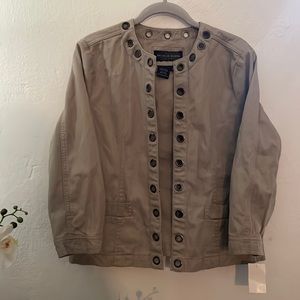 Live a Little Khaki Jacket Size Medium NWT